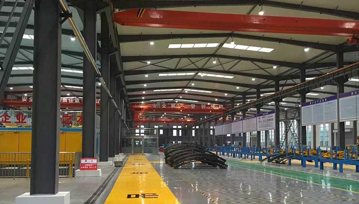 中国济南轨道中铁管片生产车间 Production workshop for iron pipe sheets in Jinan Rail Transit, China